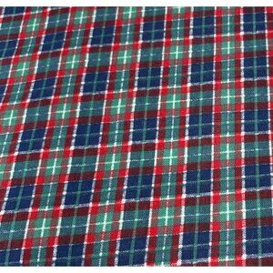 Plaid Flannel Fabric 1/2 yard x 44" Red Green Blue Tartan Sewing Material
